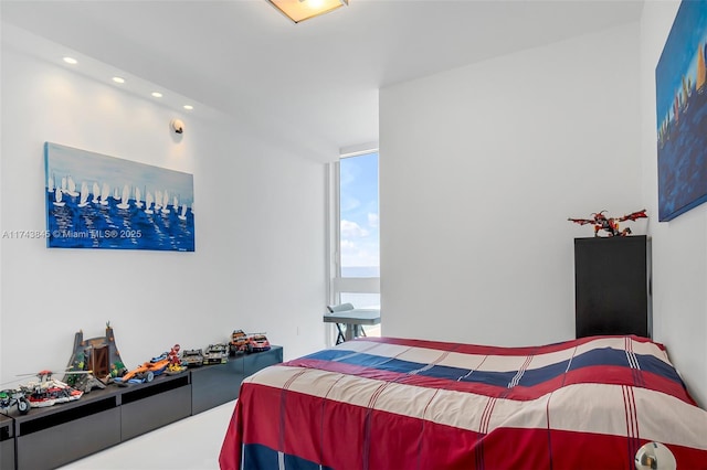 bedroom featuring recessed lighting