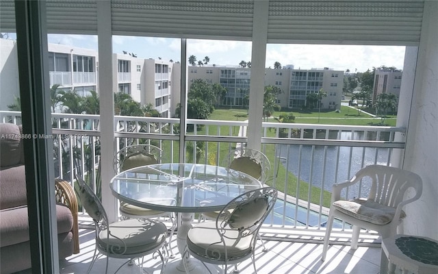 balcony with a water view