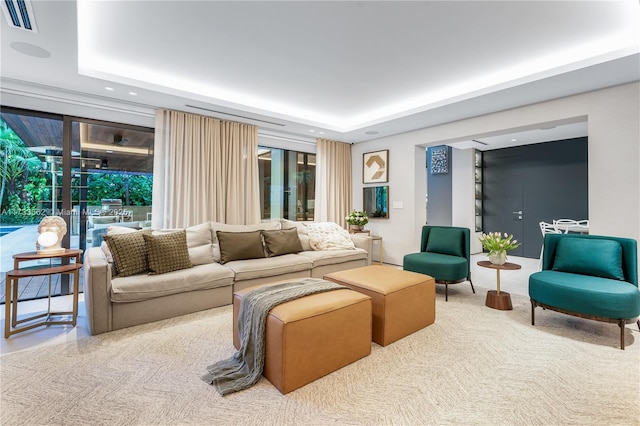 2415 San Domingo St, Coral Gables, FL 33134 - interior space featuring visible vents, a tray ceiling, and recessed lighting