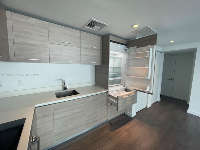 kitchen featuring dark hardwood / wood-style floors and sink