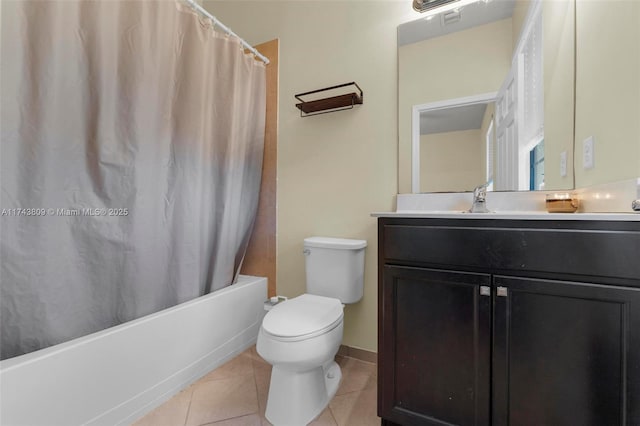 407 SE 32nd Ter, Homestead, FL 33033 - full bathroom with vanity, shower / tub combo with curtain, tile patterned floors, and toilet