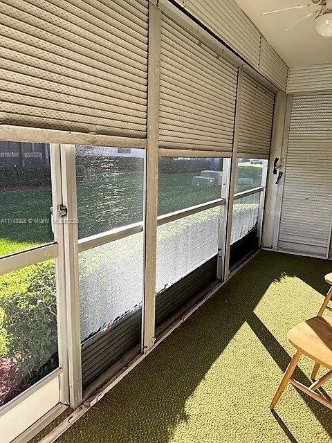 view of unfurnished sunroom