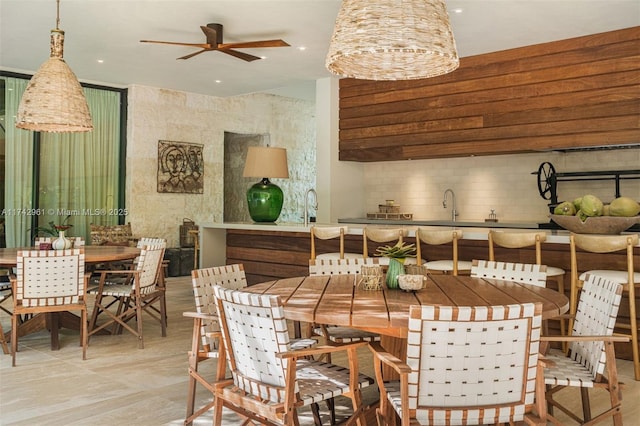 4725 Davis Rd, Miami, FL 33143 - dining space with sink and ceiling fan