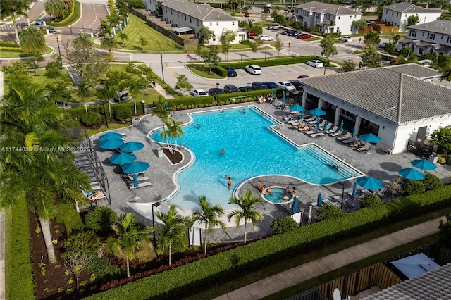 view of pool with a patio area