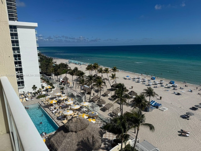 water view featuring a view of the beach