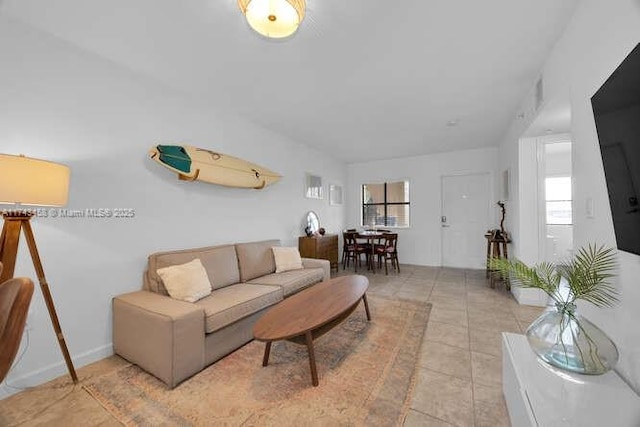 view of tiled living room