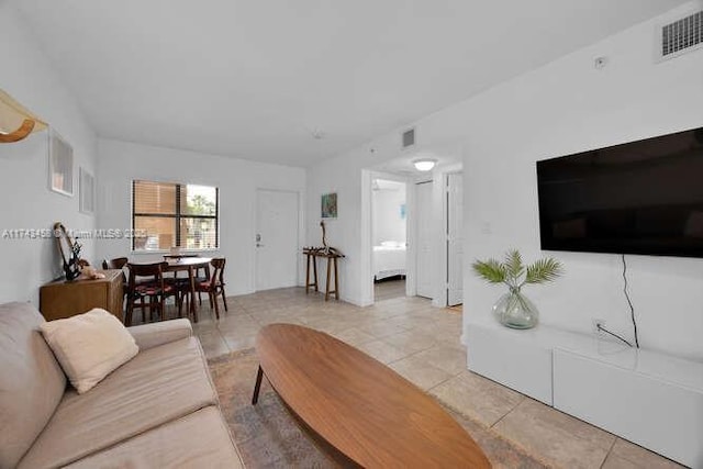 view of tiled living room