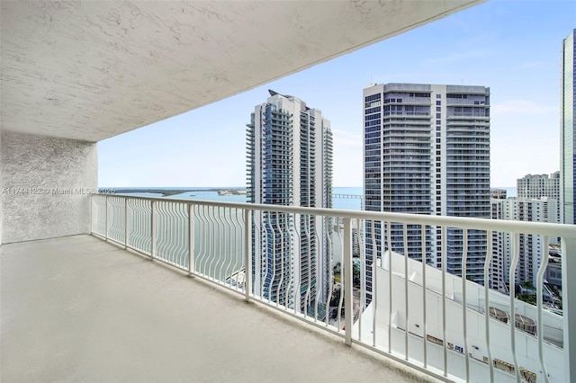 balcony with a water view