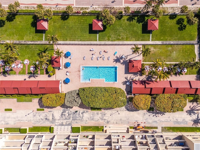 2555 Collins Ave Unit 403, Miami Beach, FL 33140 - drone / aerial view of a pool area