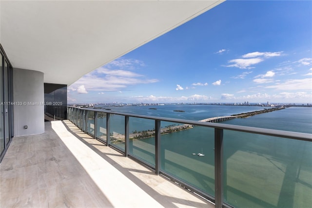 balcony with a water view