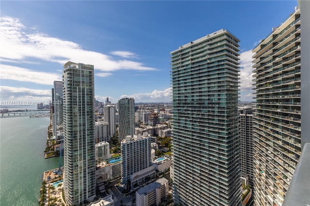 view of city featuring a water view