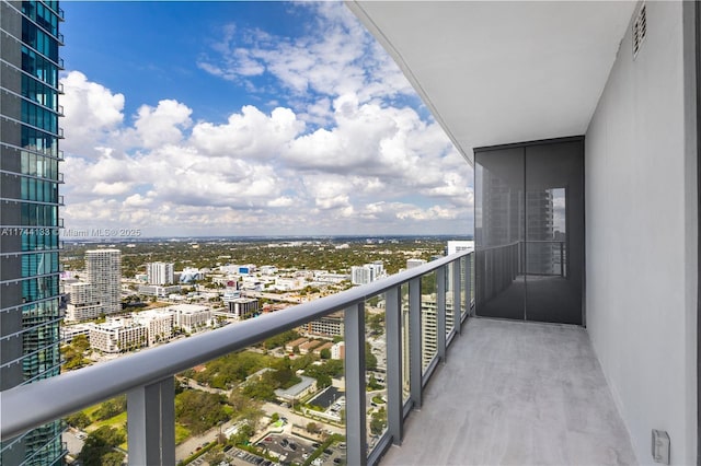 balcony with a view of city