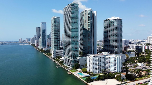 view of city featuring a water view