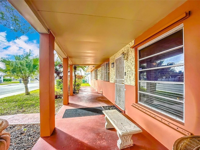 view of patio featuring covered porch