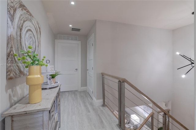 hall featuring light wood-type flooring