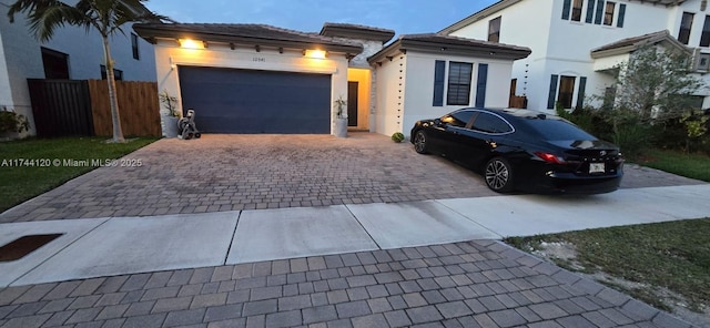 view of front facade with a garage