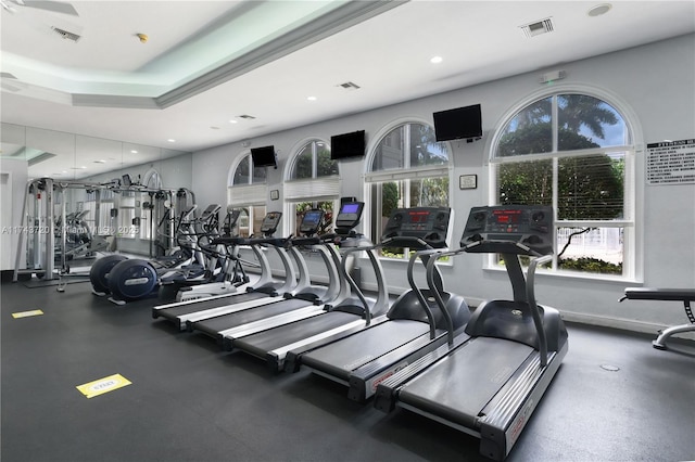 7459 NW 17th Dr, Pembroke Pines, FL 33024 - exercise room featuring recessed lighting