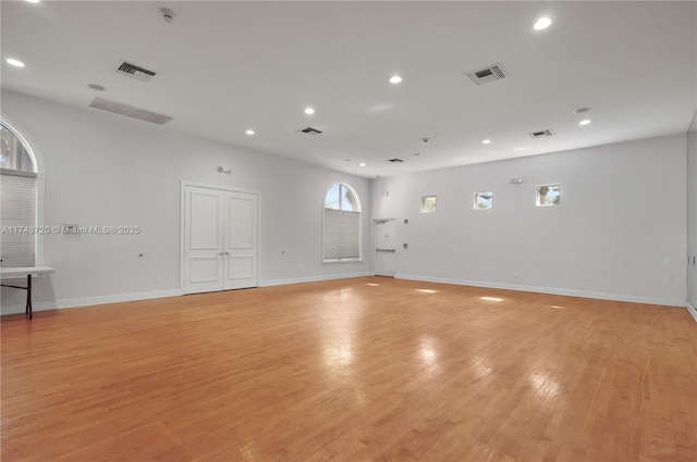 7459 NW 17th Dr, Pembroke Pines, FL 33024 - unfurnished room with recessed lighting, light wood-style floors, and a pendent fire sprinkler