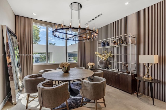 285 W Mashta Dr, Key Biscayne, FL 33149 - dining area featuring a chandelier and recessed lighting