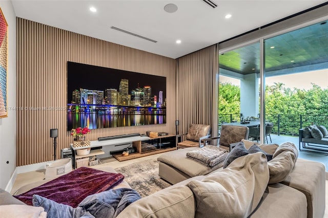 285 W Mashta Dr, Key Biscayne, FL 33149 - living room with floor to ceiling windows and recessed lighting