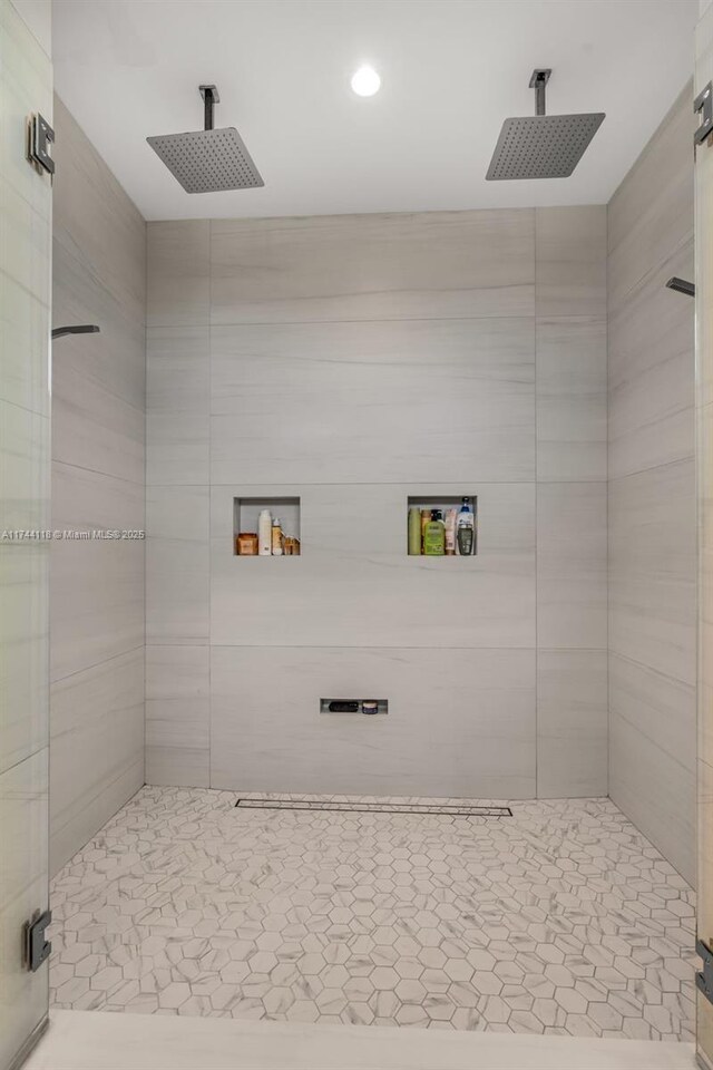 285 W Mashta Dr, Key Biscayne, FL 33149 - bathroom with a shower stall and recessed lighting