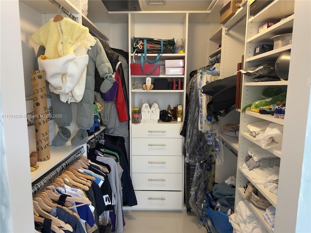 view of walk in closet