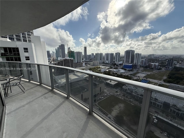 balcony with a city view