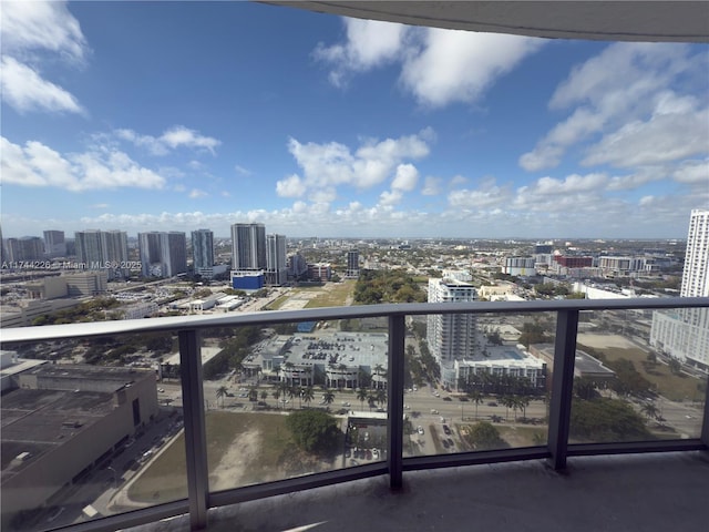 balcony featuring a city view