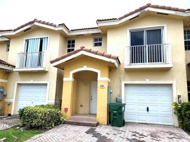view of property featuring a garage