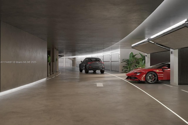 garage with a carport