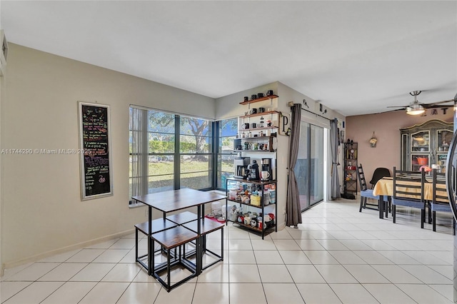 9007 Vineyard Lake Dr Unit 9007, Plantation, FL 33324 - dining area with light tile patterned flooring and ceiling fan
