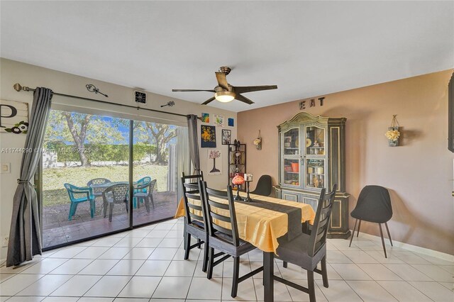 9007 Vineyard Lake Dr Unit 9007, Plantation, FL 33324 - dining space featuring light tile patterned floors and ceiling fan