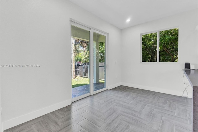 empty room featuring light parquet floors