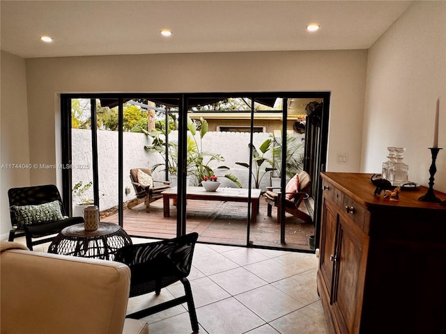 109 Heatherbrook Way Unit 146, Hollywood, FL 33021 - entryway with recessed lighting and light tile patterned floors
