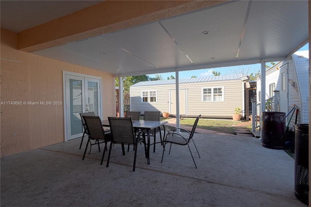 view of patio / terrace featuring an outdoor structure