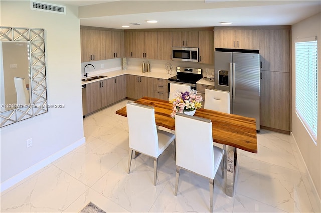 kitchen featuring appliances with stainless steel finishes and sink