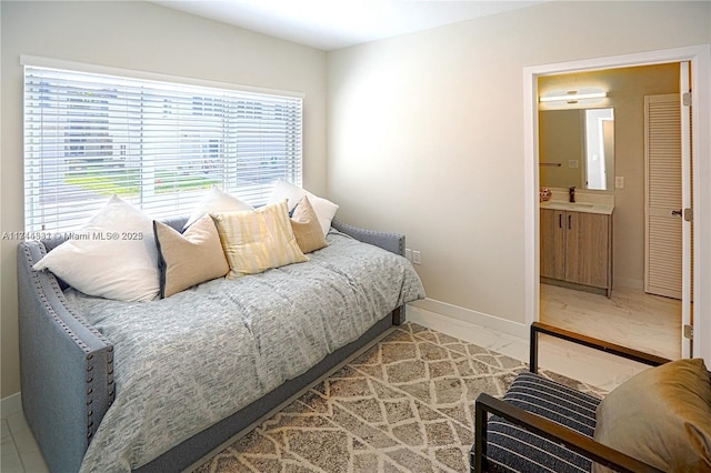 bedroom with sink