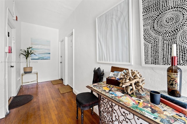 1005 Meridian Ave Unit 7, Miami Beach, FL 33139 - office area with wood-type flooring and baseboards