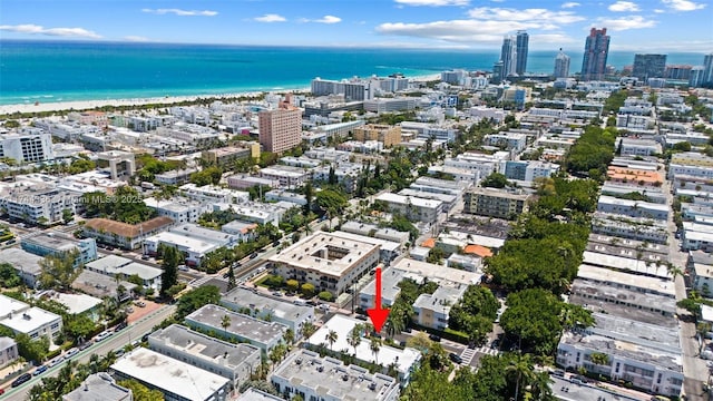 1005 Meridian Ave Unit 7, Miami Beach, FL 33139 - aerial view of property and surrounding area with nearby urban area and a nearby body of water