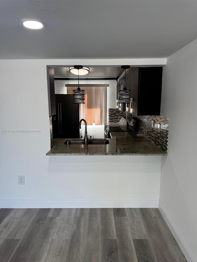 10800 NW 7th St Unit 3B, Miami, FL 33172 - kitchen with dark wood finished floors, electric range oven, a sink, and freestanding refrigerator