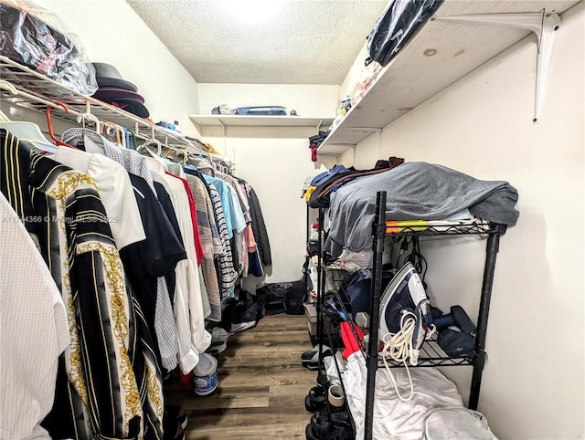 spacious closet featuring hardwood / wood-style floors