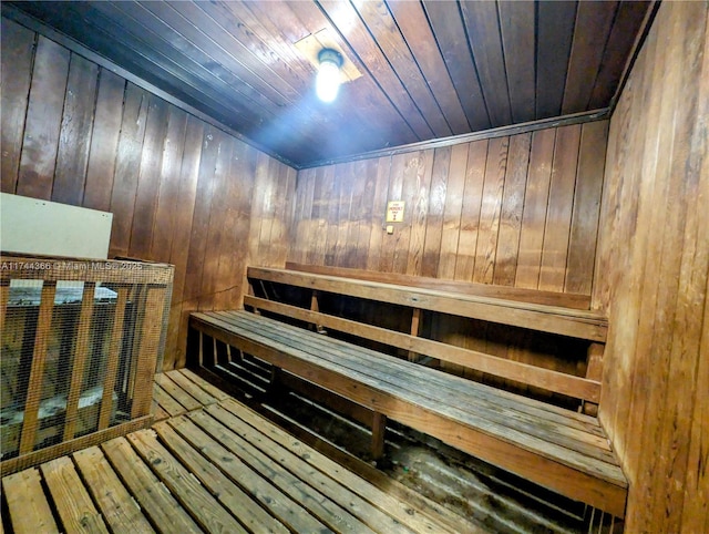 view of sauna