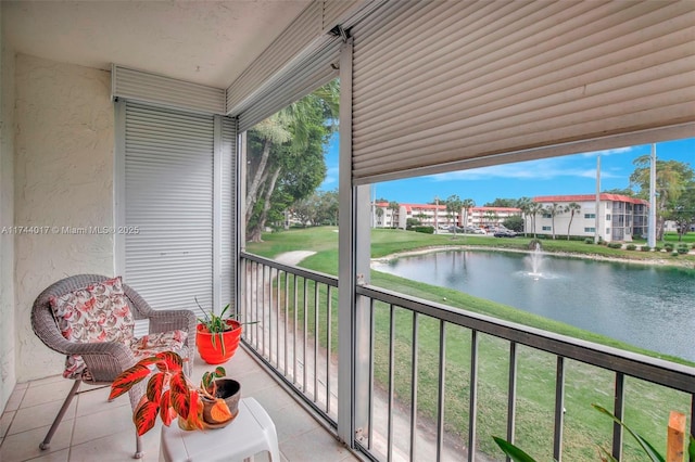 balcony with a water view