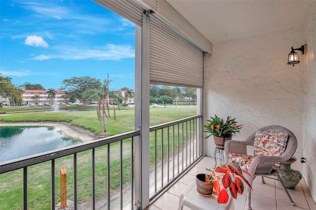 balcony with a water view