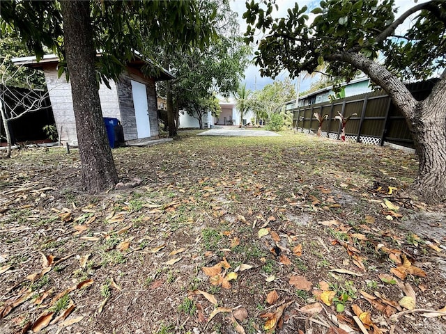 view of yard with fence