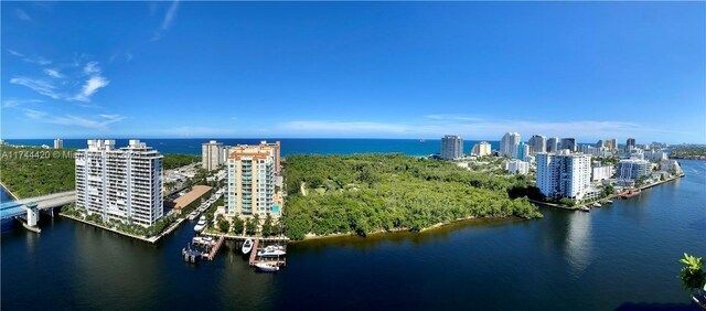 936 Intracoastal Dr Unit 20E, Fort Lauderdale, FL 33304 - aerial view featuring a water view and a view of city