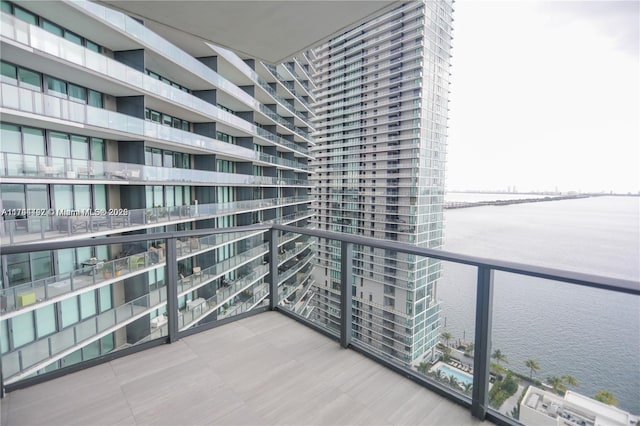 balcony with a water view