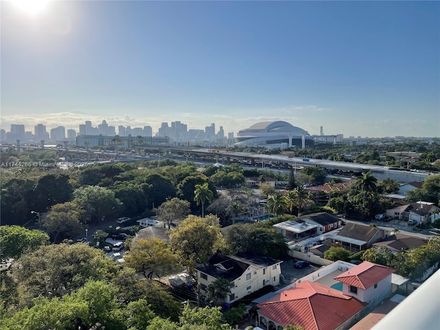 bird's eye view featuring a view of city