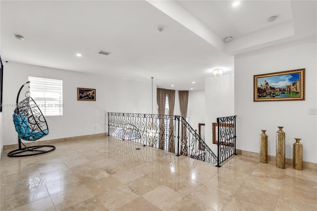 interior space with an inviting chandelier