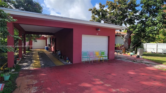 view of garage